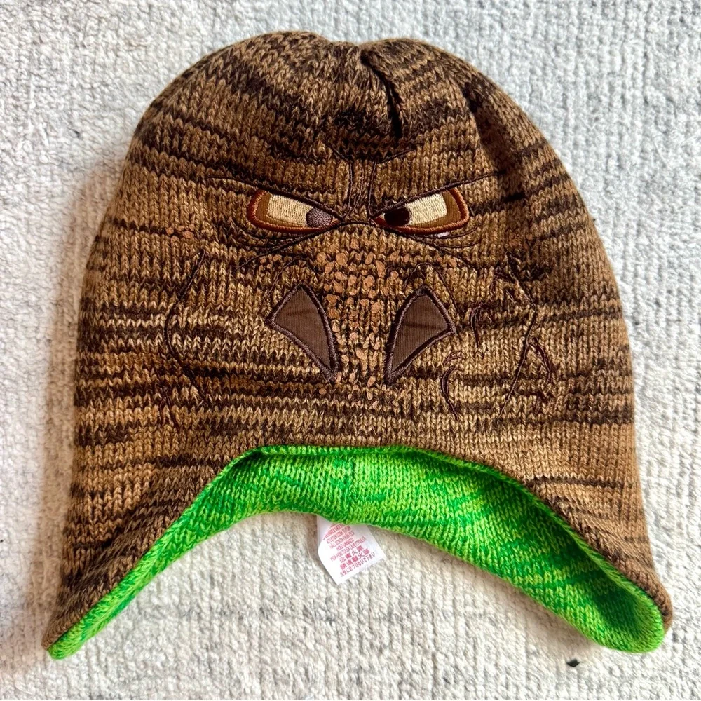 Disney/Pixar The Good Dinosaur Arlo/T-Rex Green/Brown Reversible Knit Beanie